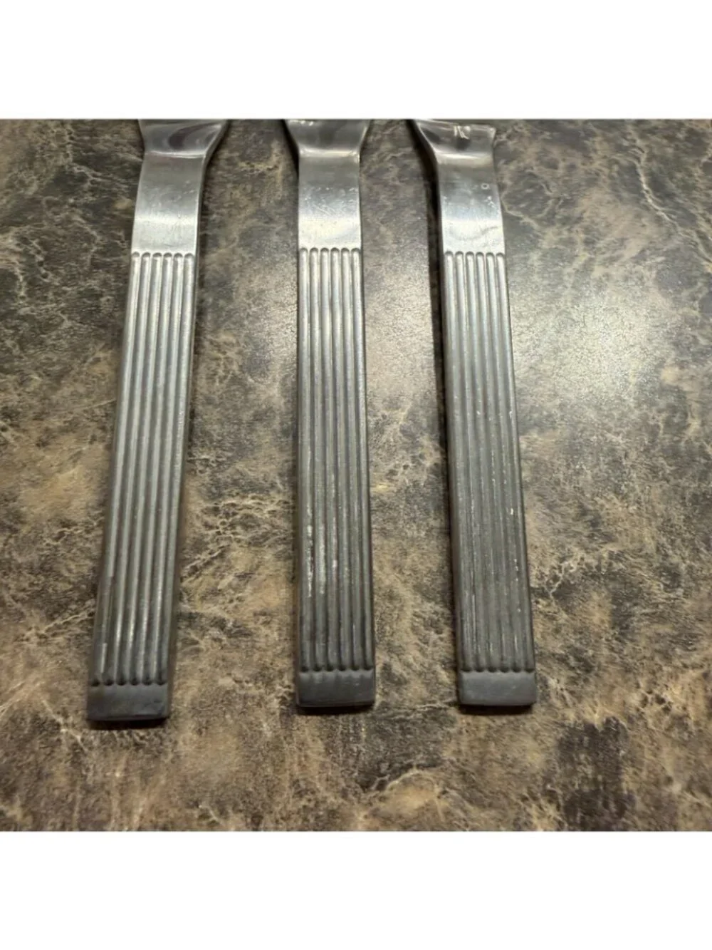 3 Dansk Thebe Stainless Salad Forks Japan Satin Ribbed Flatware Replacement
